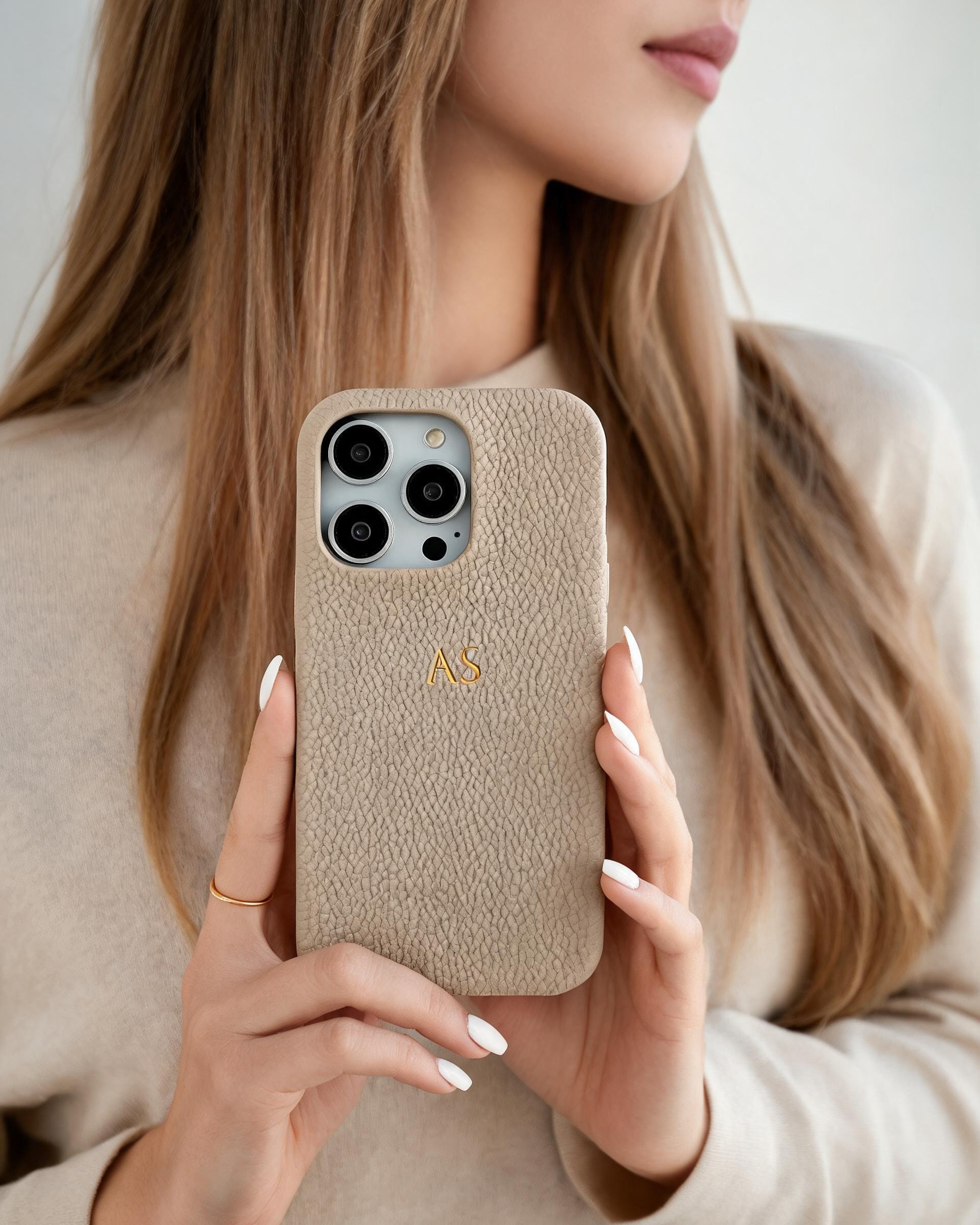 Pebble Grain Texture Personalised Case