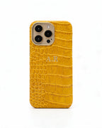 Croc Texture Gold Trim Personalised Case