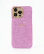 Croc Texture Gold Trim Personalised Case