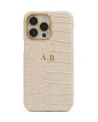 Croc Texture Gold Trim Personalised Case