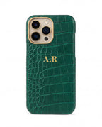 Croc Texture Gold Trim Personalised Case