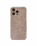 Croc Texture Gold Trim Personalised Case