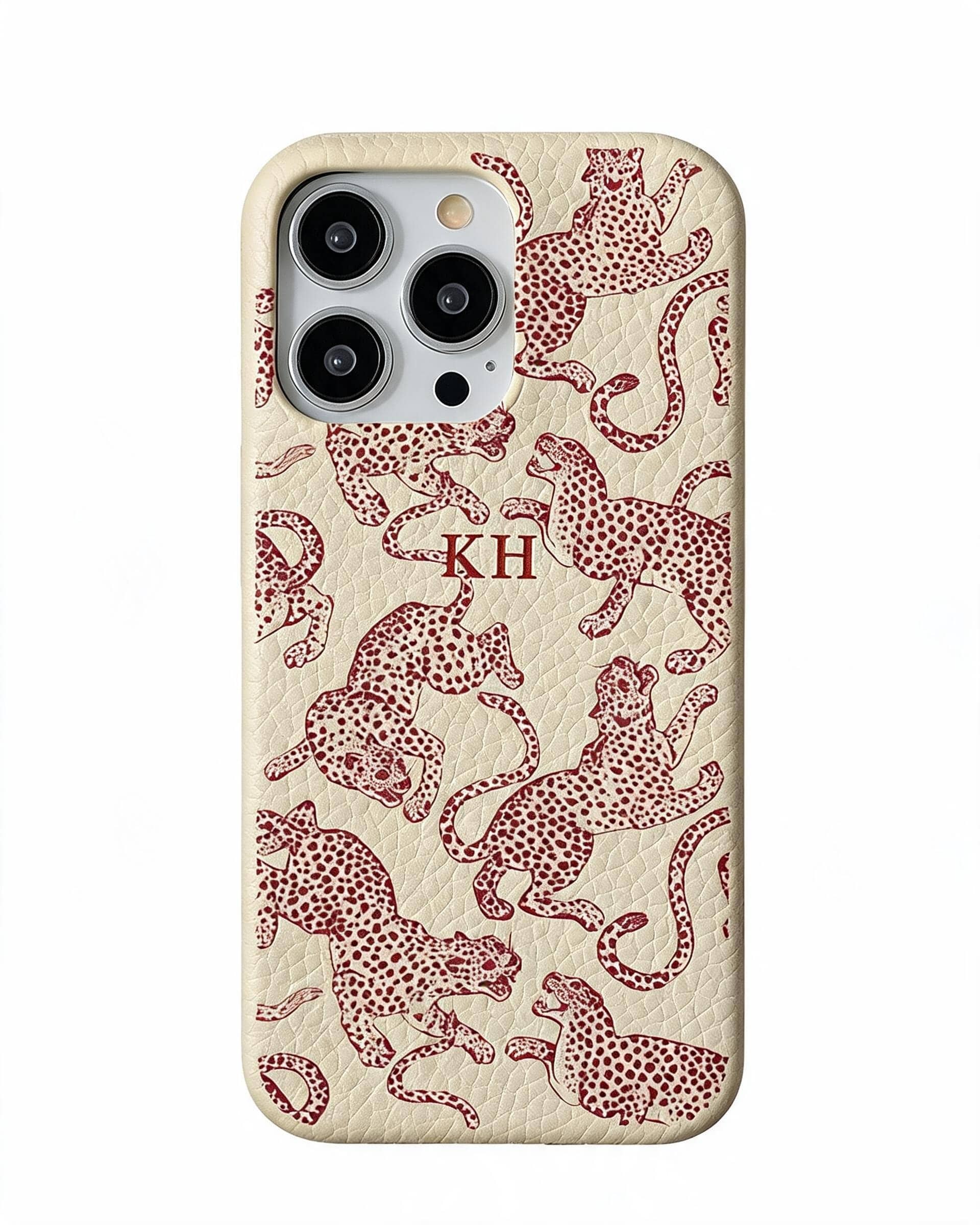 Leopard Print Pebble Grain Personalised Case
