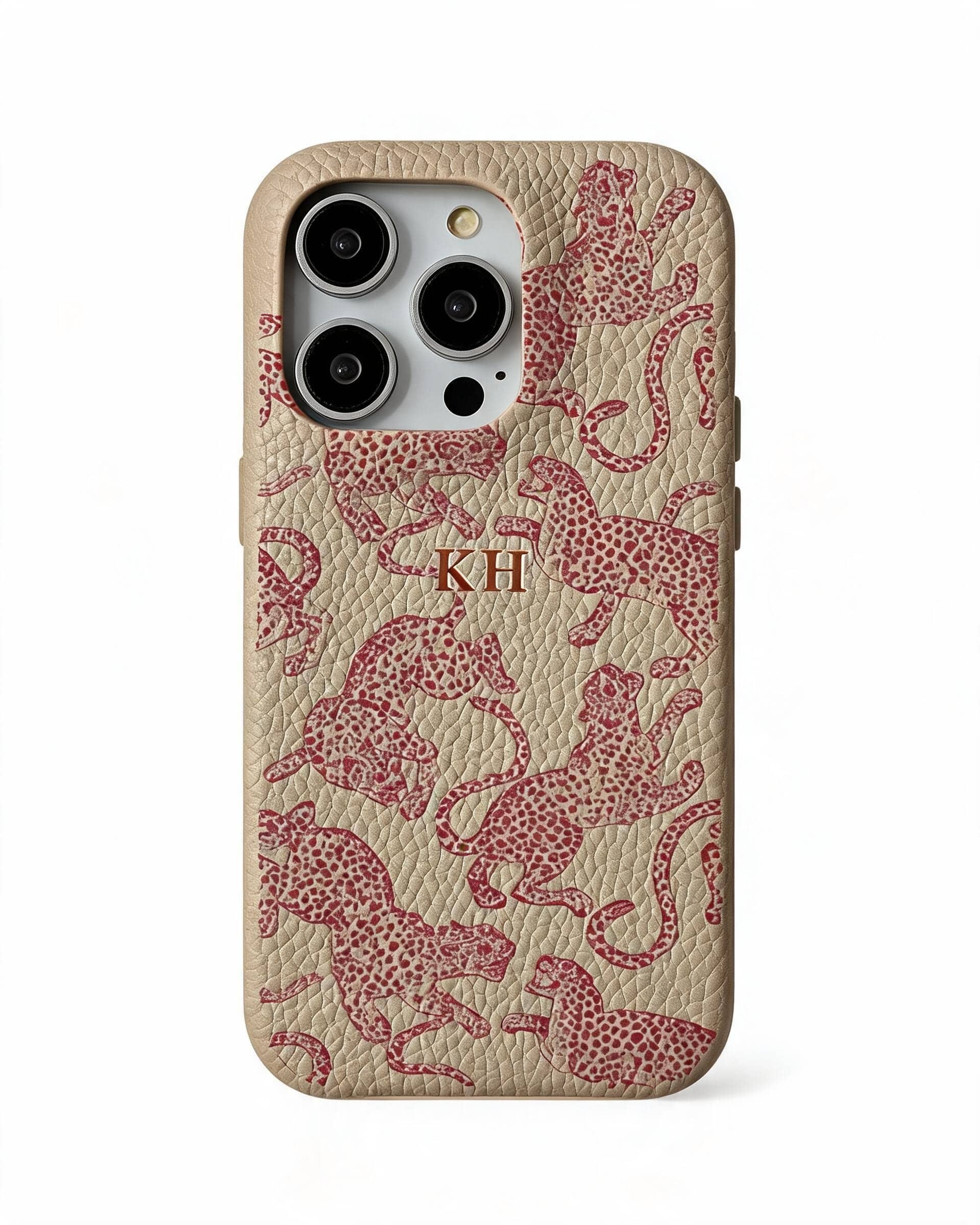Leopard Print Pebble Grain Personalised Case