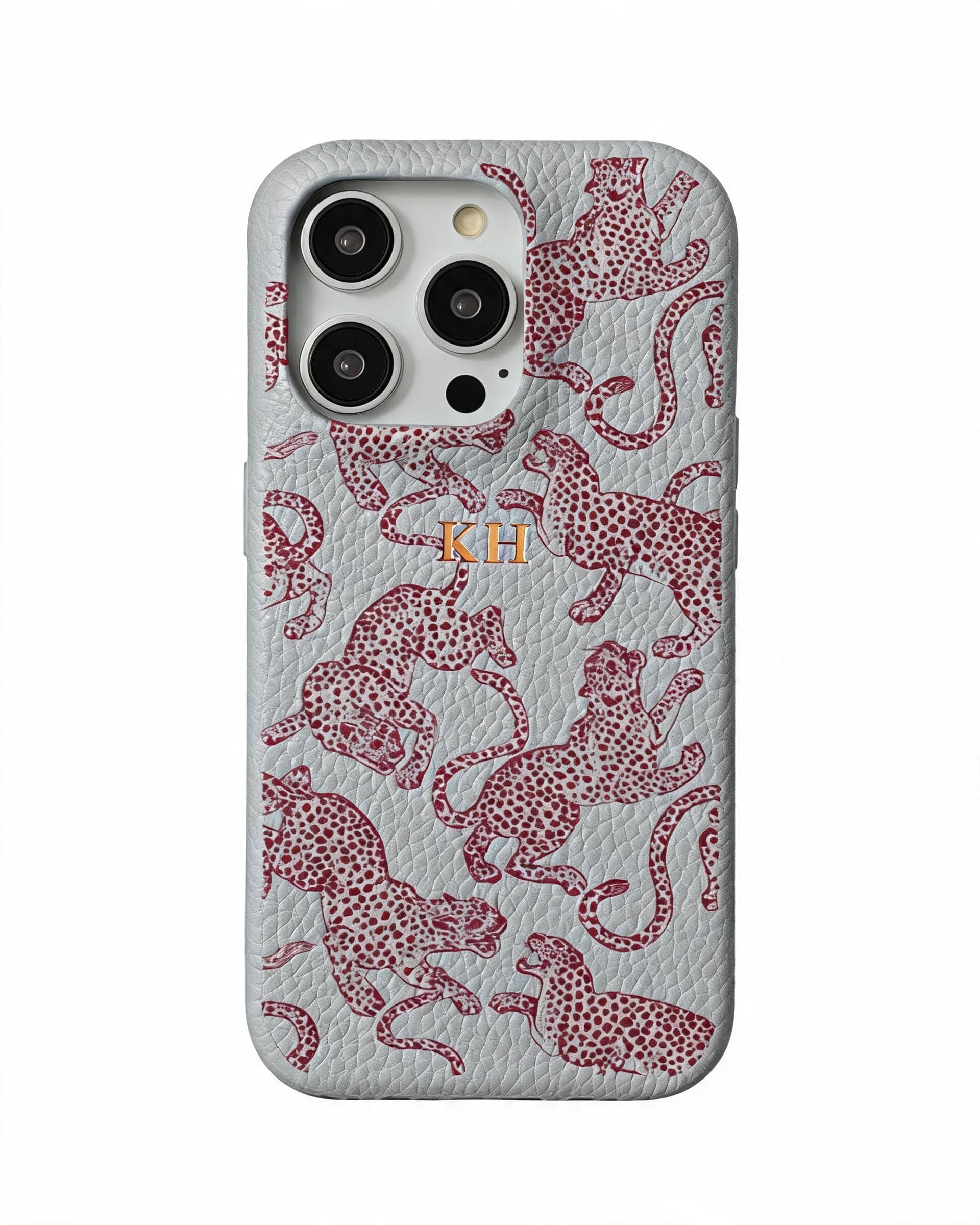 Leopard Print Pebble Grain Personalised Case