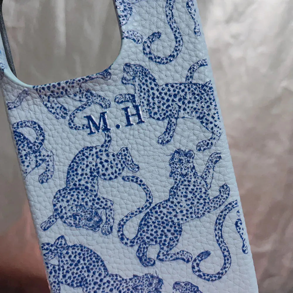 Leopard Print Pebble Grain Personalised Case