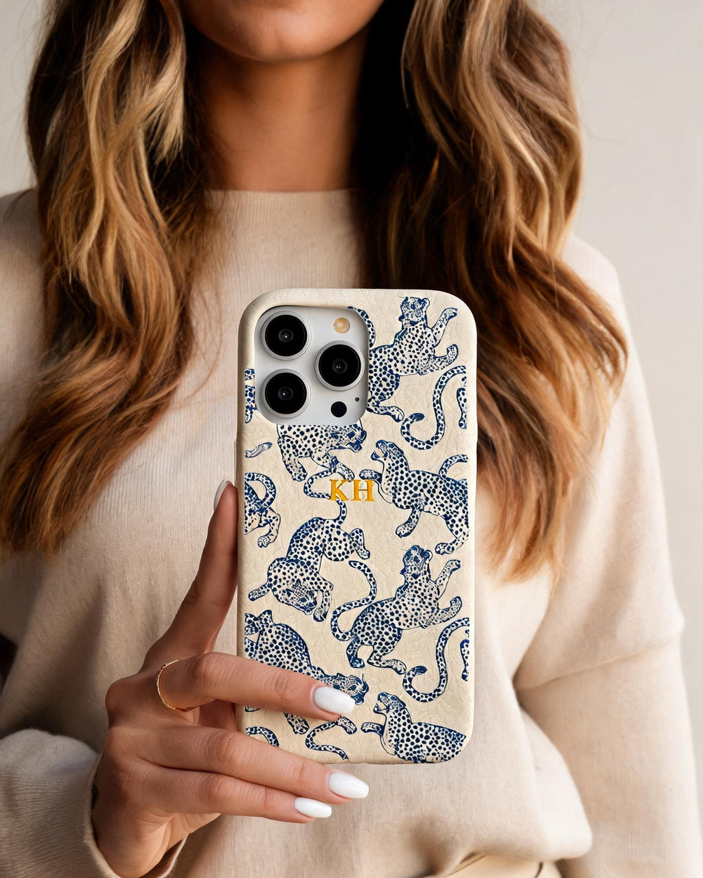 Leopard Print Pebble Grain Personalised Case