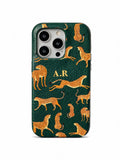 Orange Leopard Personalised Pebble Grain Cases