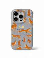 Orange Leopard Personalised Pebble Grain Cases