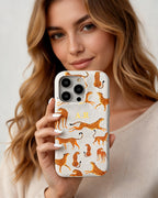 Orange Leopard Personalised Pebble Grain Cases