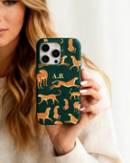 Orange Leopard Personalised Pebble Grain Cases