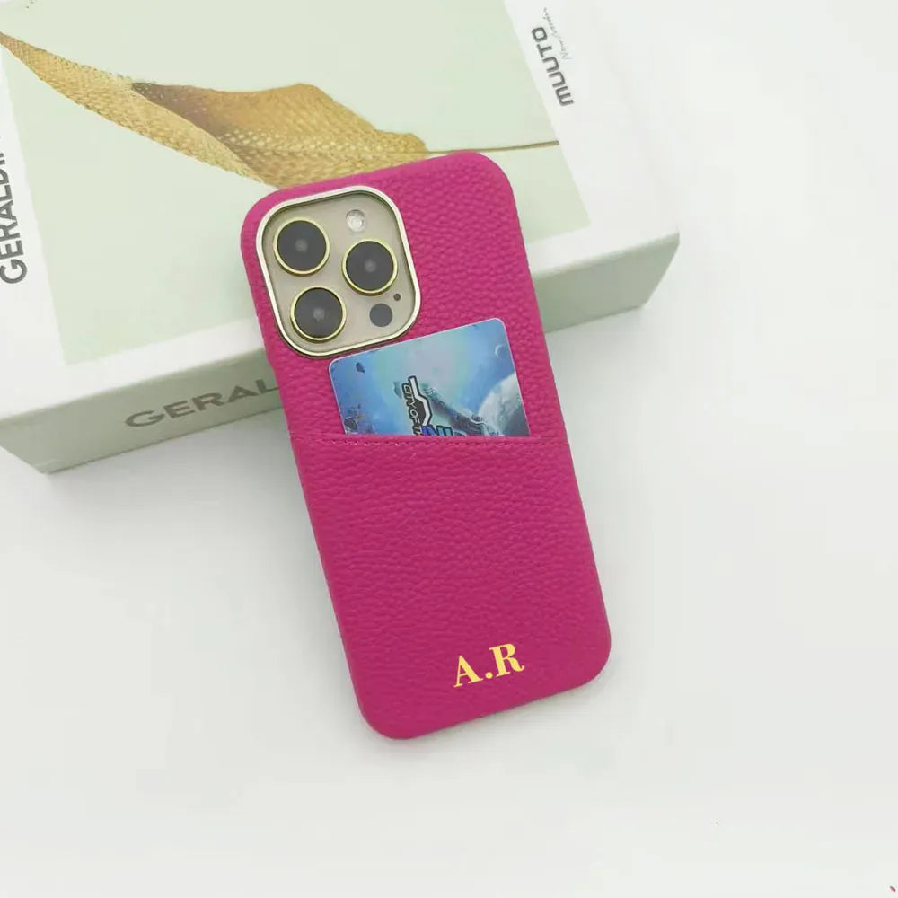 Pebble Grain Card Holder Personalised Case