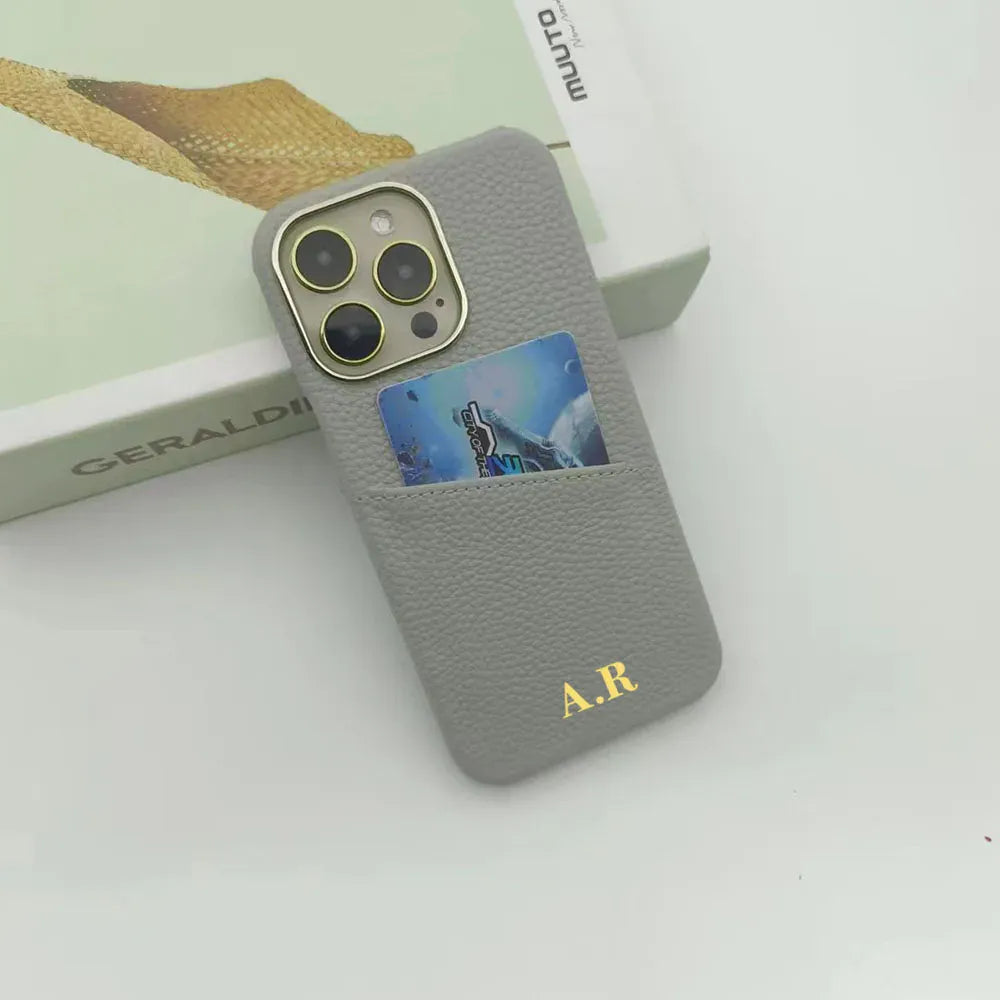 Pebble Grain Card Holder Personalised Case