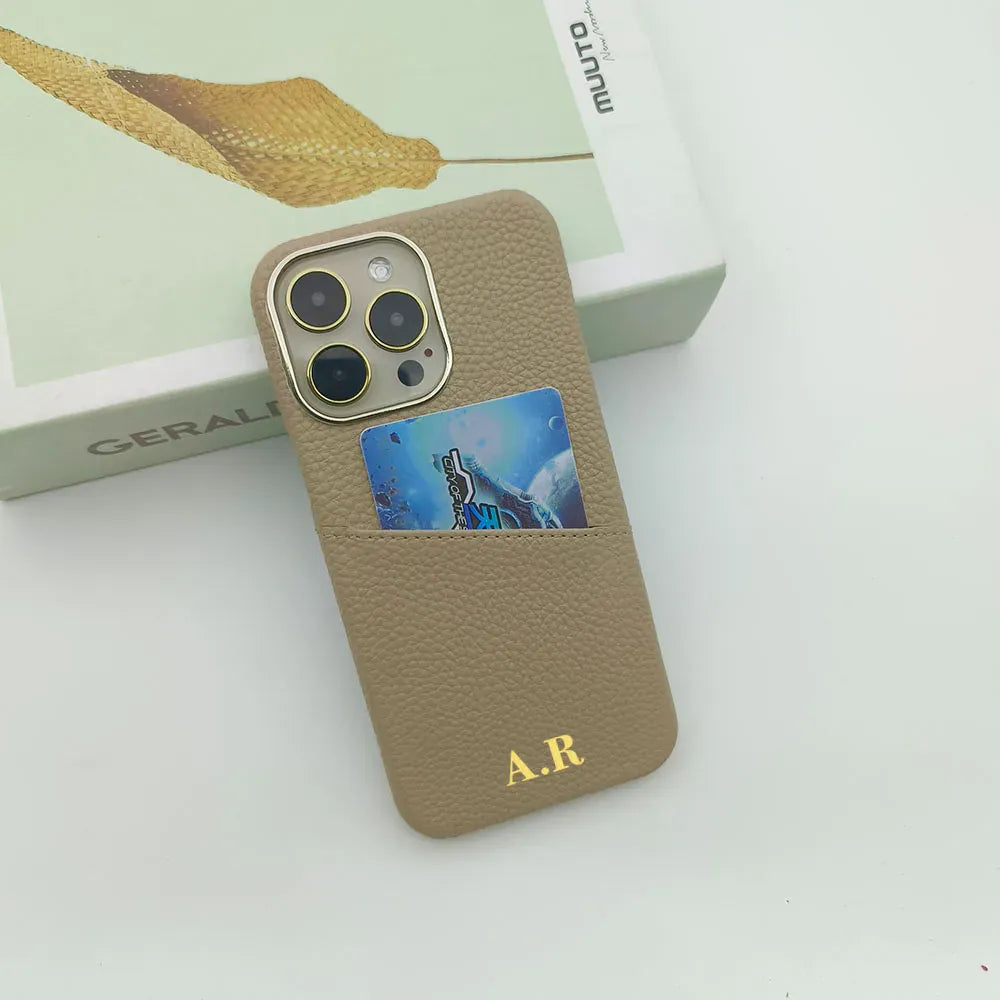 Pebble Grain Card Holder Personalised Case