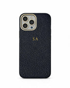 Pebble Grain Gold Trim Personalised Case