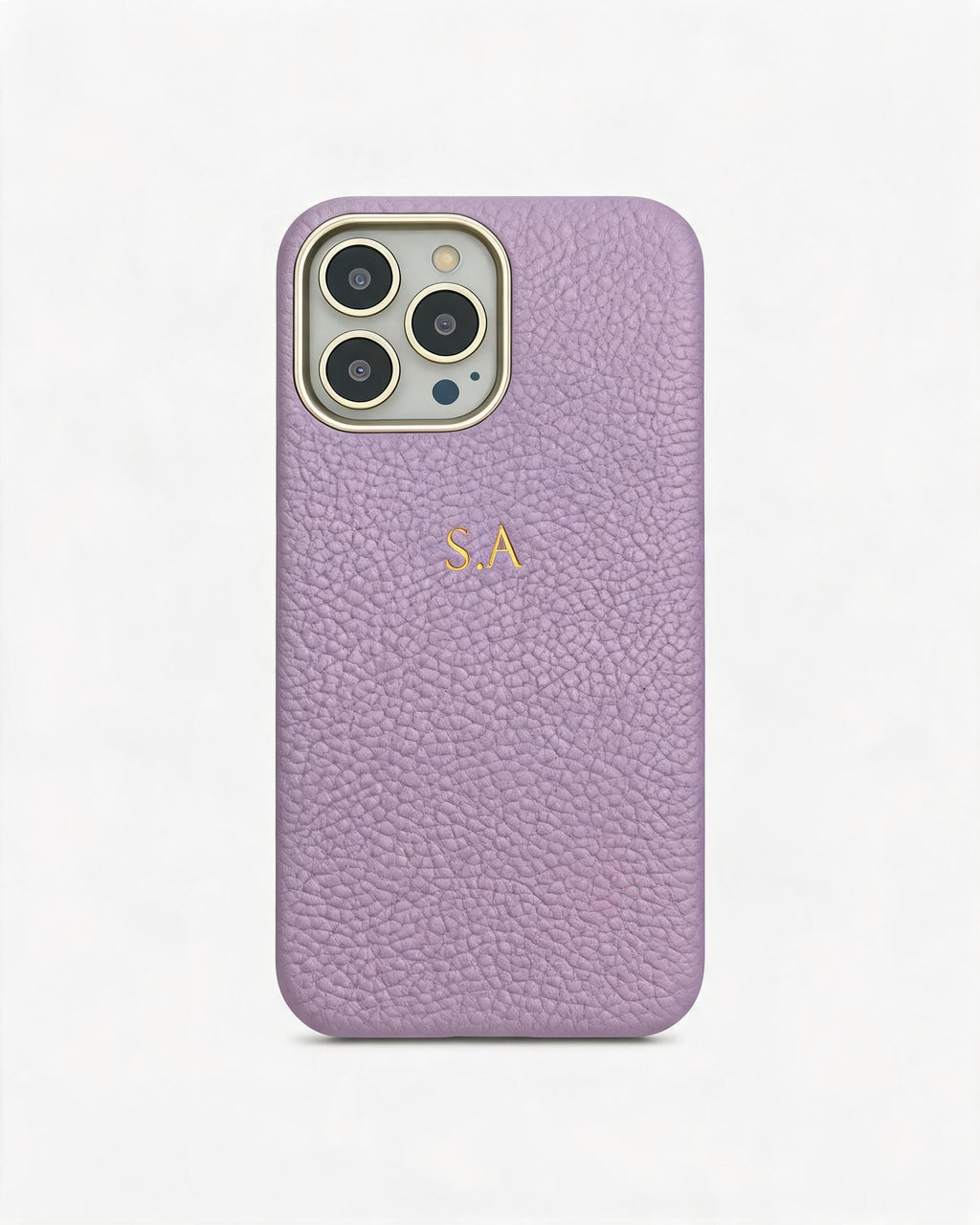 Pebble Grain Gold Trim Personalised Case