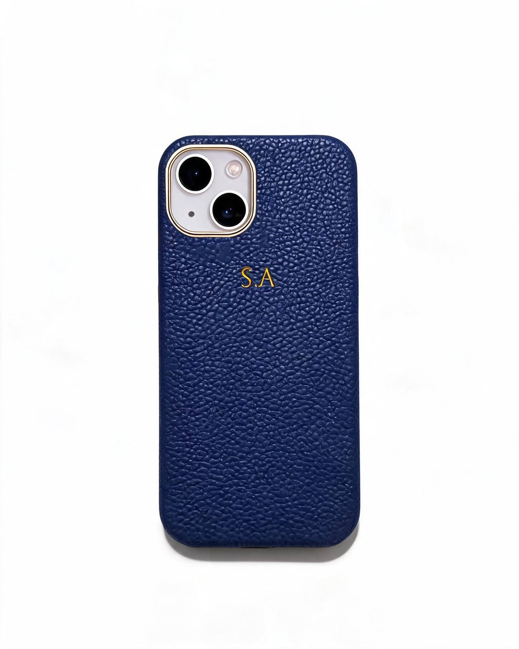 Pebble Grain Gold Trim Personalised Case