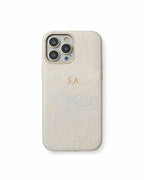 Pebble Grain Gold Trim Personalised Case