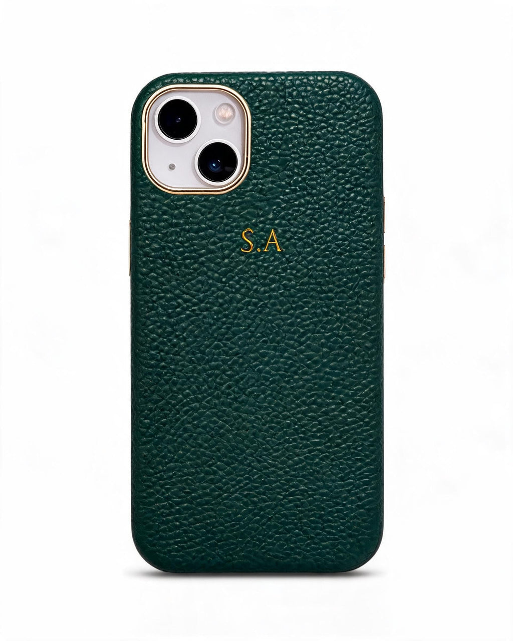 Pebble Grain Gold Trim Personalised Case