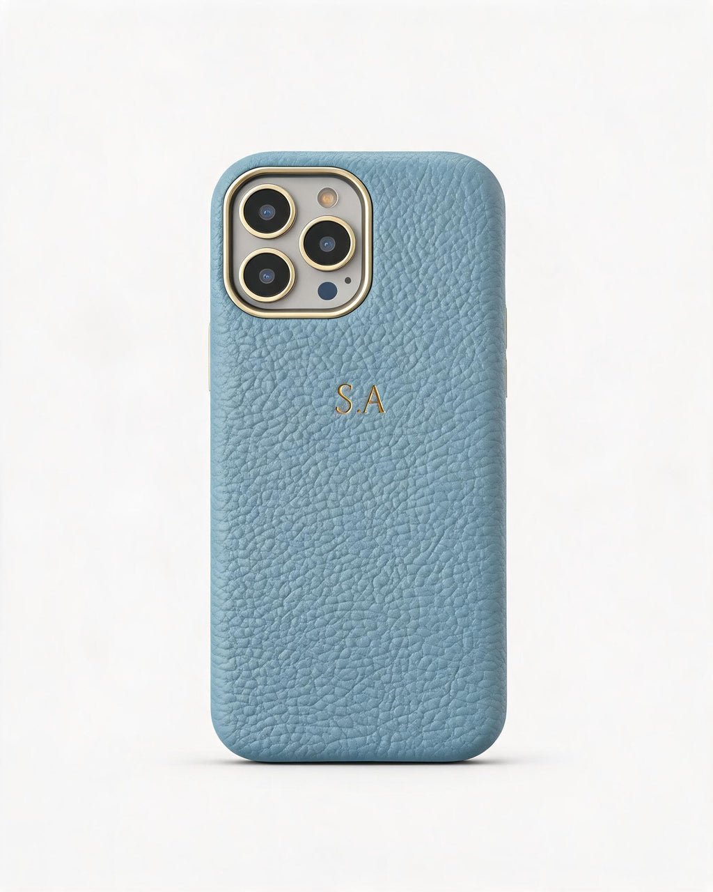 Pebble Grain Gold Trim Personalised Case