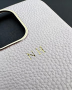 Pebble Grain Gold Trim Personalised Case