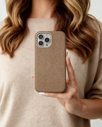 Pebble Grain Gold Trim Personalised Case