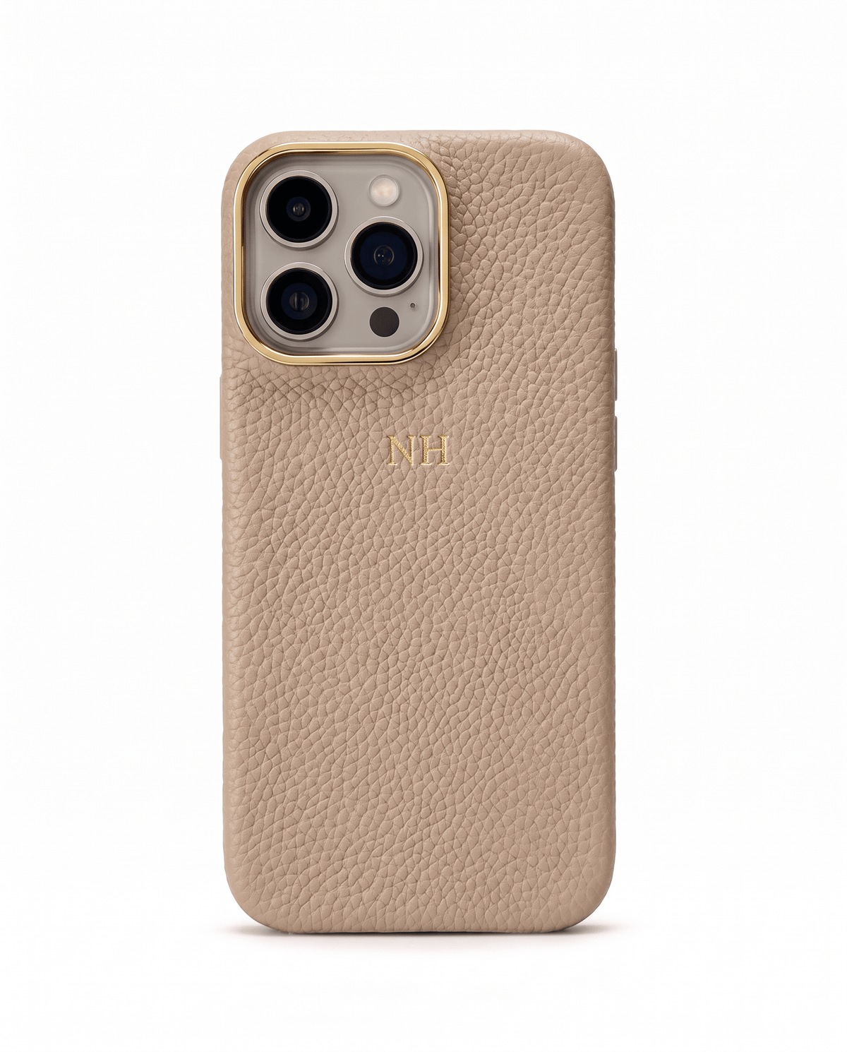 Pebble Grain Gold Trim Personalised Case